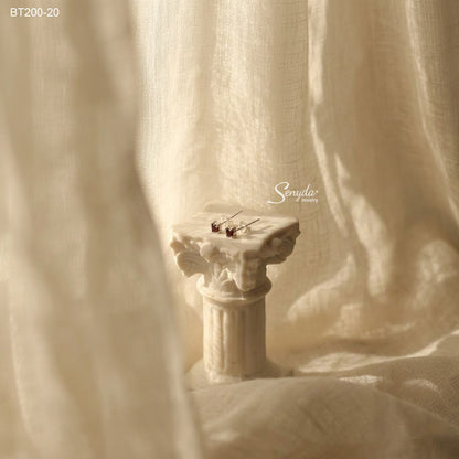 Sterling Silver 925 2.7mm Red Garnet Stud Earrings