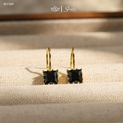 10K Solid Gold Cubic Zirconia Hook Earrings