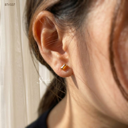Senyda 16K Solid Gold Natural Gemstones Stud Earrings