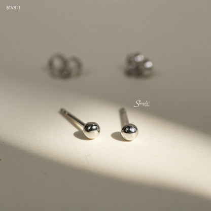 10K Solid Gold Tiny Ball Stud Earrings