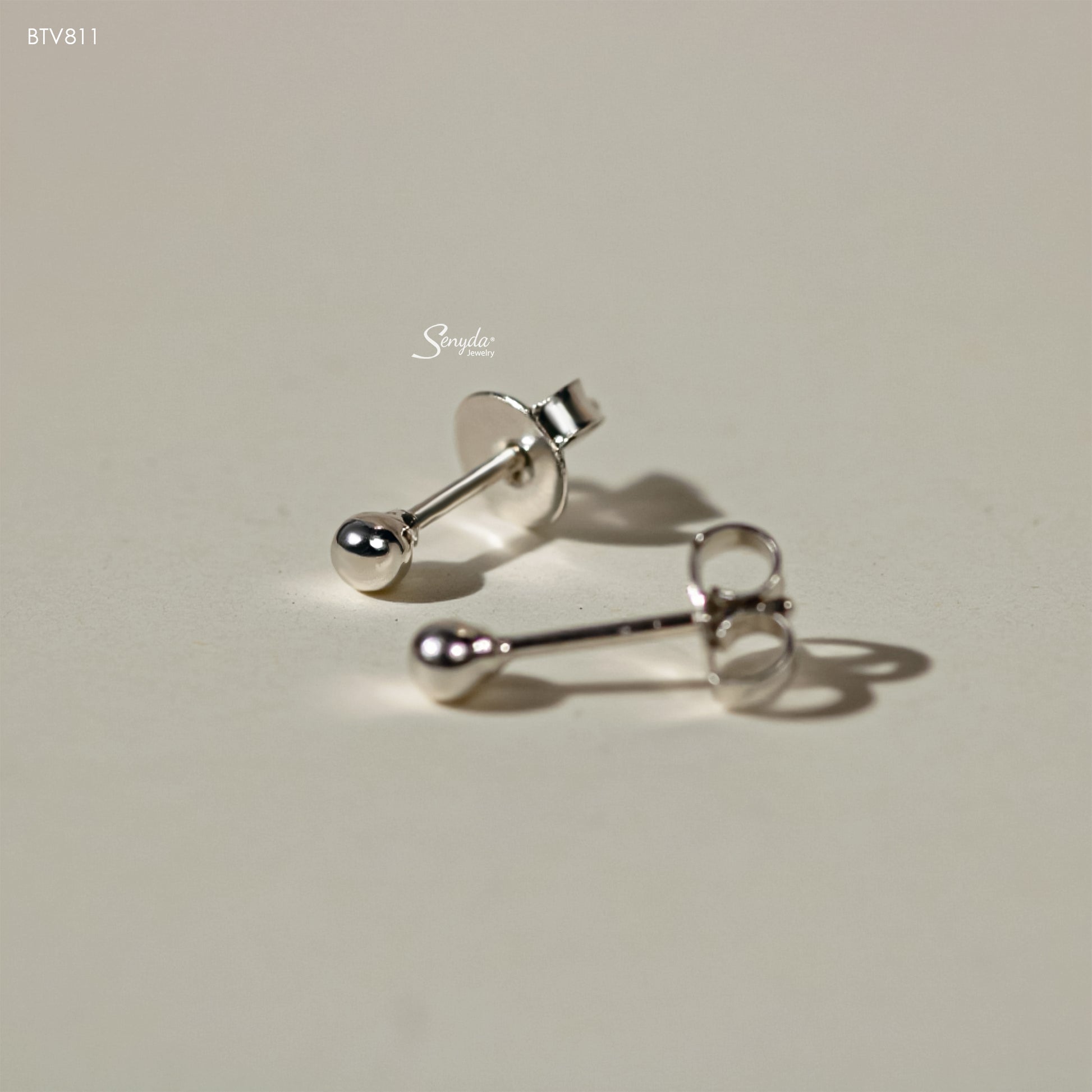 10K Solid Gold Tiny Ball Stud Earrings