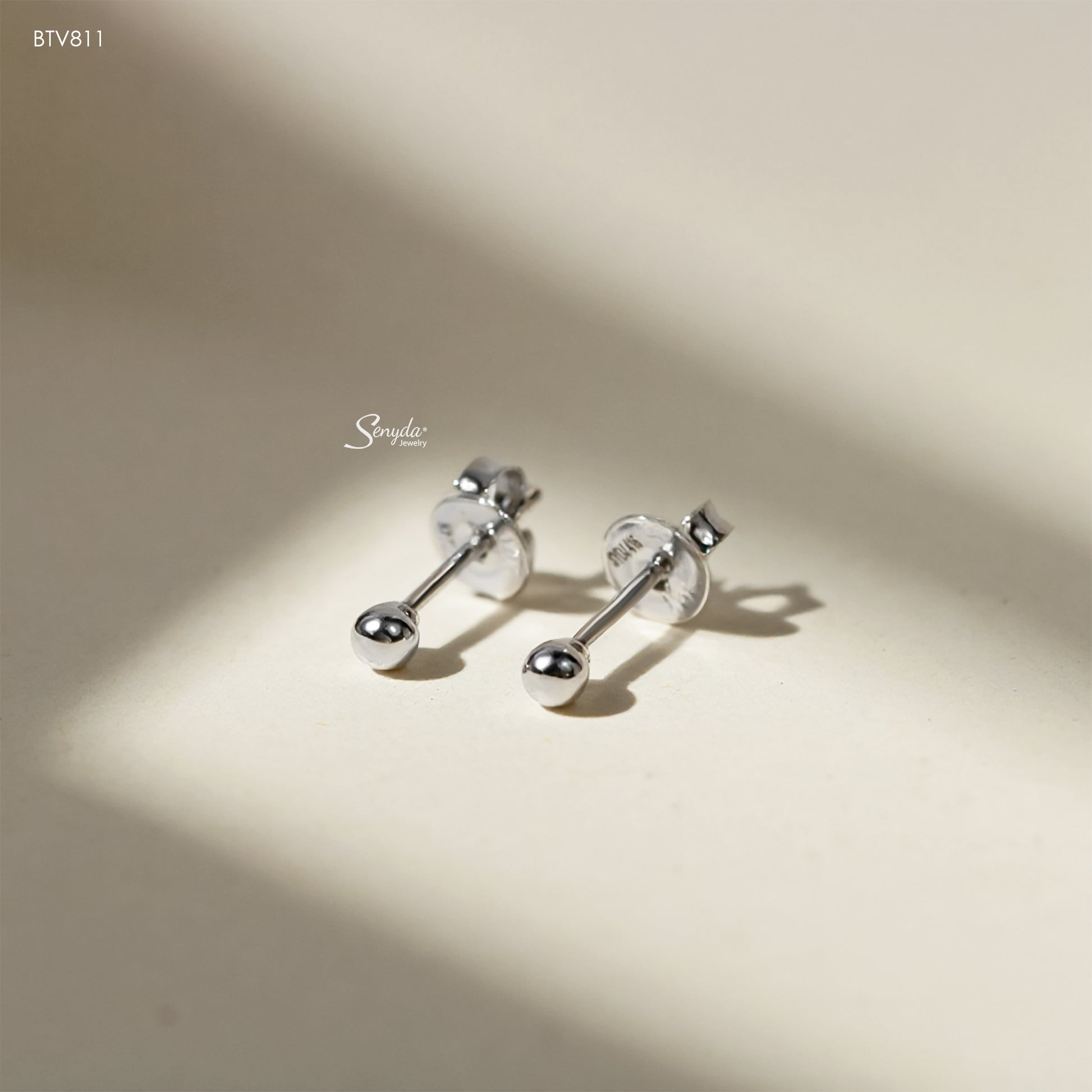 10K Solid Gold Tiny Ball Stud Earrings