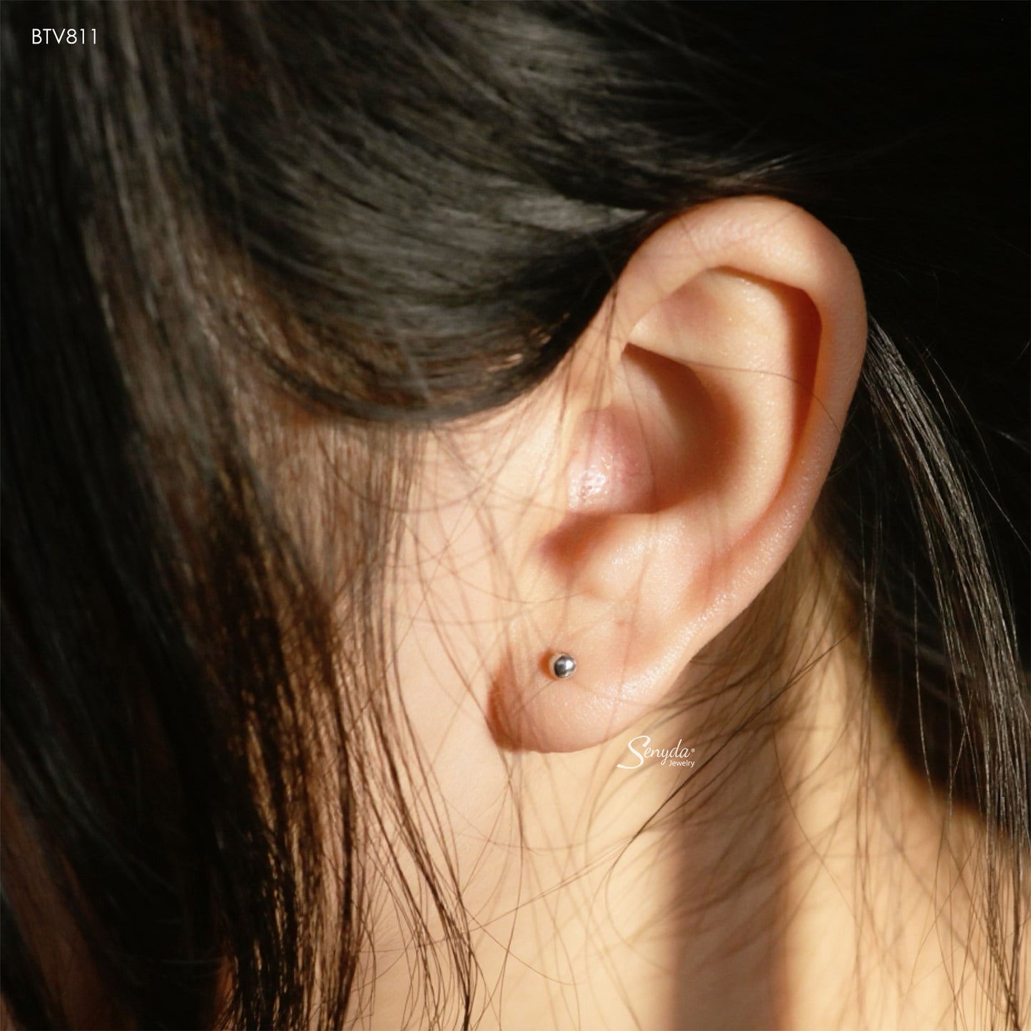 10K Solid Gold Tiny Ball Stud Earrings