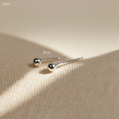 10K Solid Gold Tiny Ball Stud Earrings
