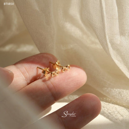 10K Solid Gold Infinity Stud Earrings