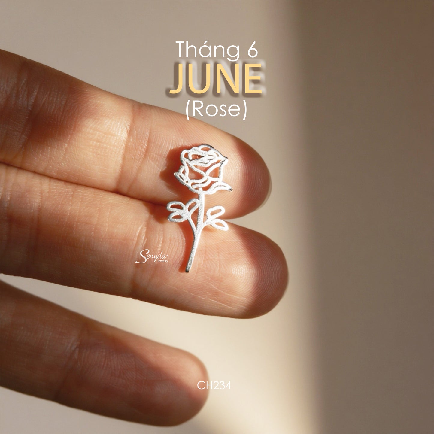 Sterling Silver 925 Birth Month Flower Charm