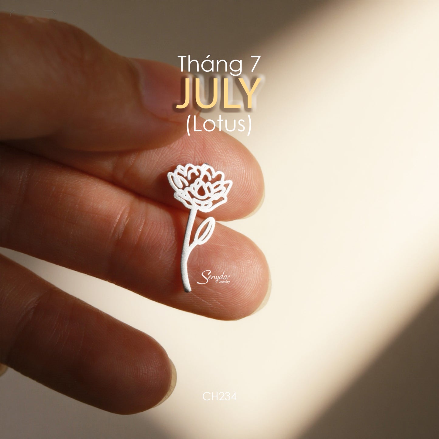 Sterling Silver 925 Birth Month Flower Charm