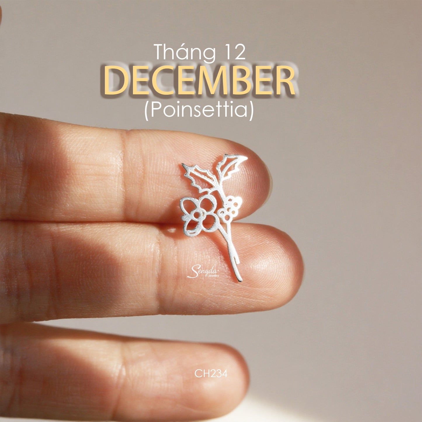 Sterling Silver 925 Birth Month Flower Charm