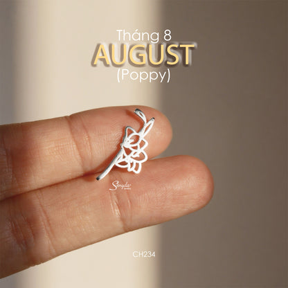 Sterling Silver 925 Birth Month Flower Charm