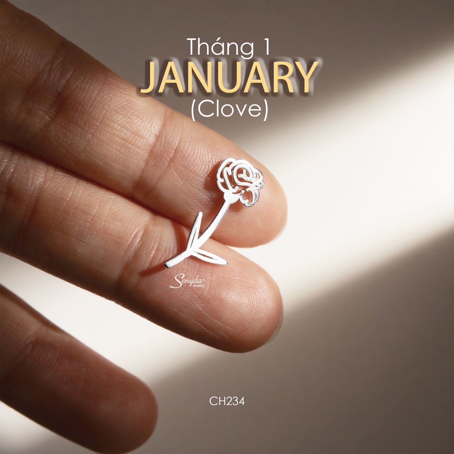 Sterling Silver 925 Birth Month Flower Charm