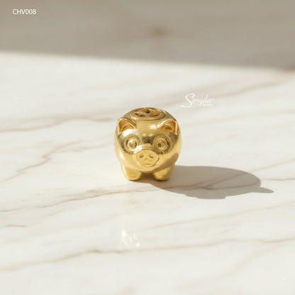10K Solid Gold Lucky Pig Charm