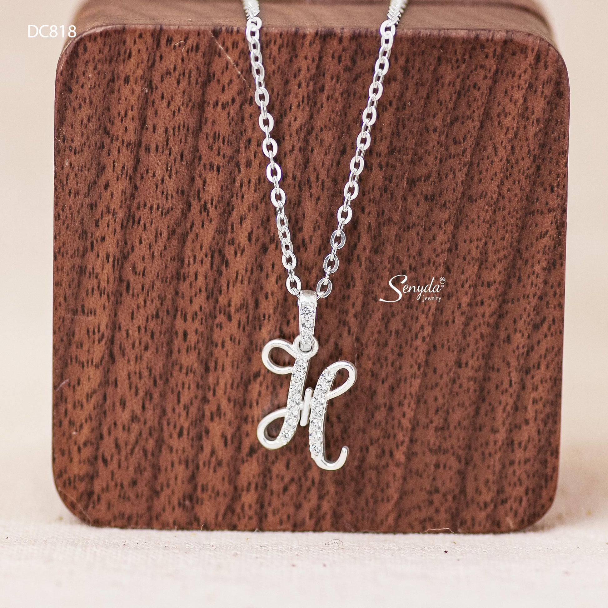 NINGAN 925 Sterling Silver Alphabet Charms With CZ – Fit European Bracelets & Necklaces, Capital Letter Pendants