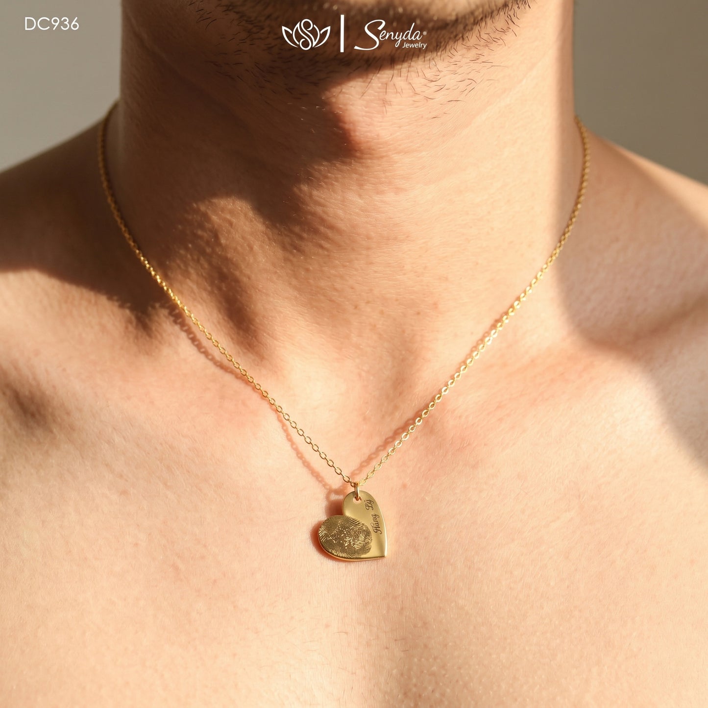 Custom Engraved Heart Necklace 10x10mm