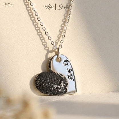 Custom Engraved Heart Necklace 10x10mm