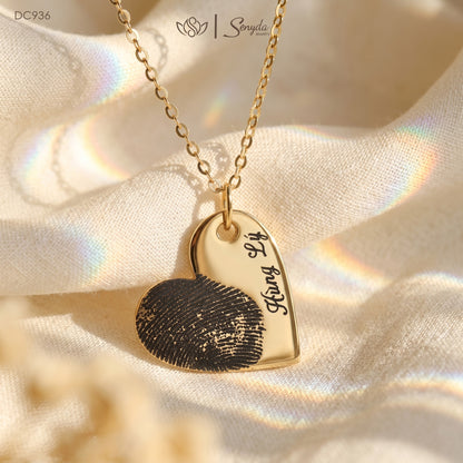 Custom Engraved Heart Necklace 10x10mm