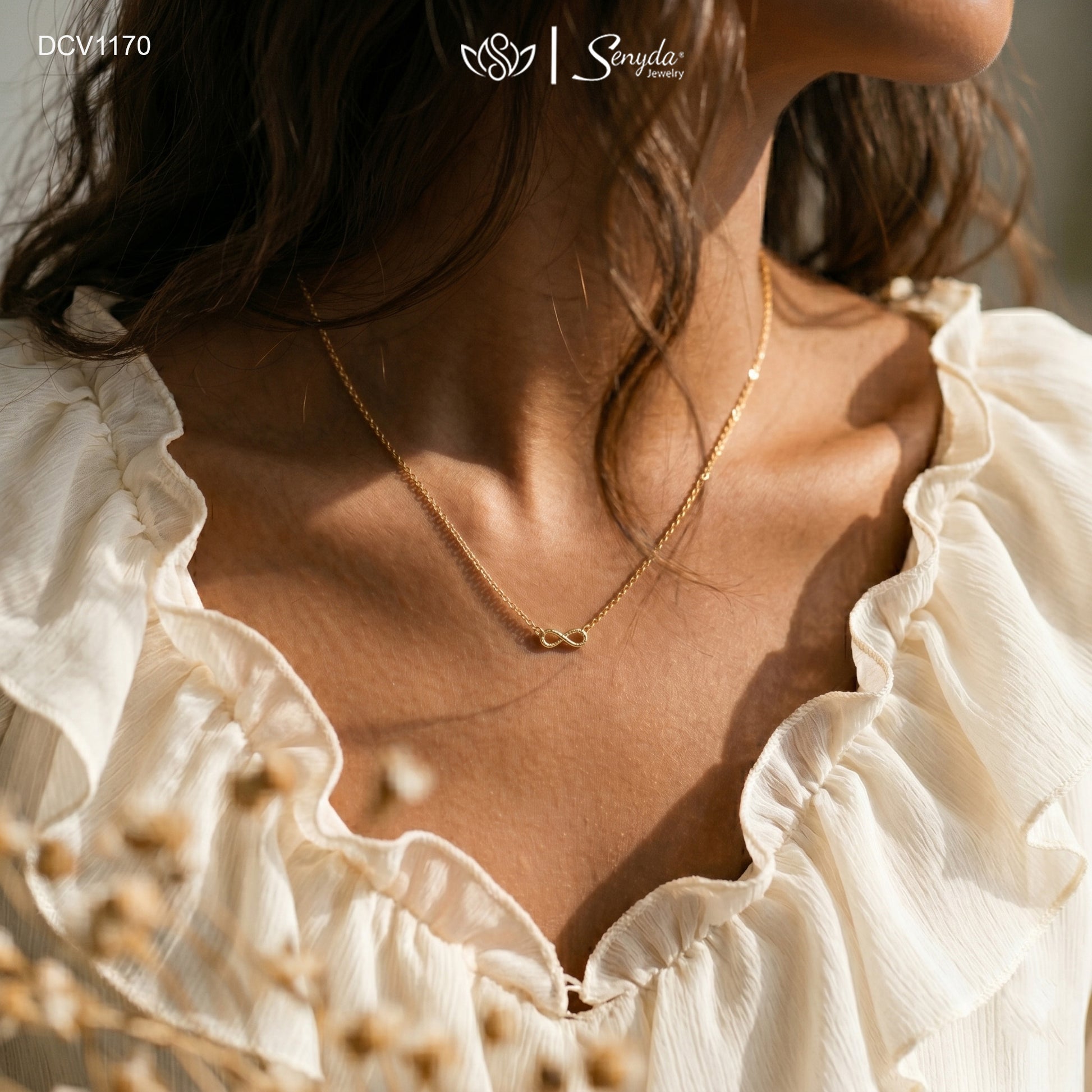 10K Solid Gold Sideways Infinity Symbol Necklace
