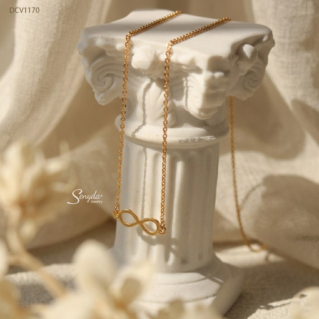 10K Solid Gold Sideways Infinity Symbol Necklace