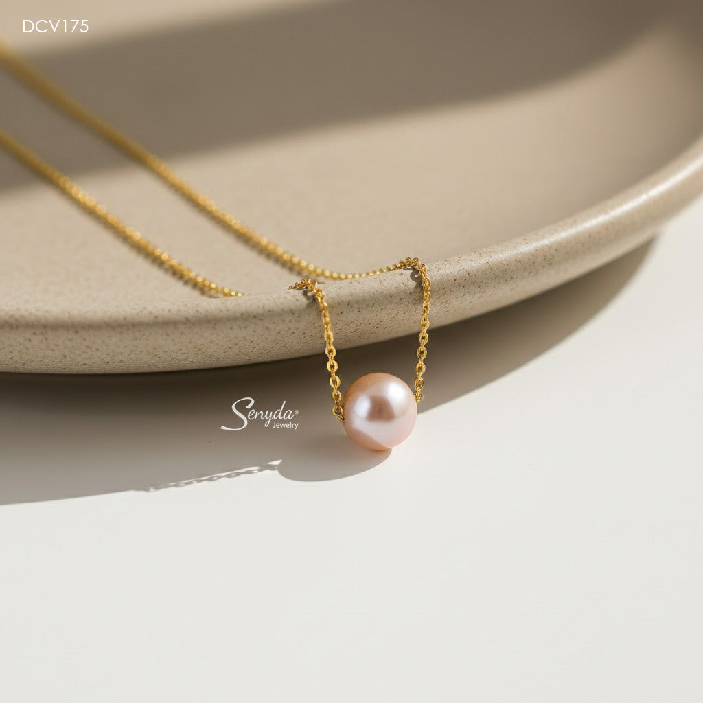 10K Solid Gold Freshwater Pearl Necklace