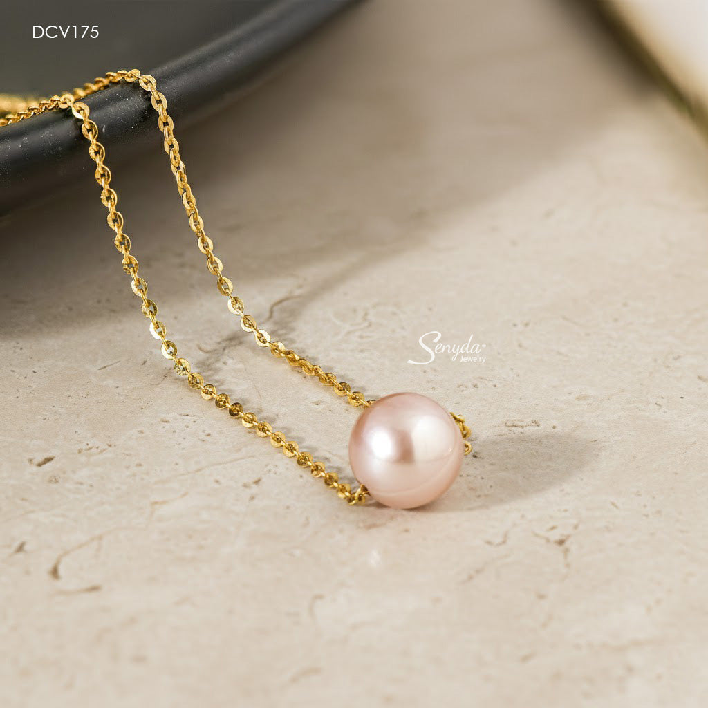 10K Solid Gold Freshwater Pearl Necklace