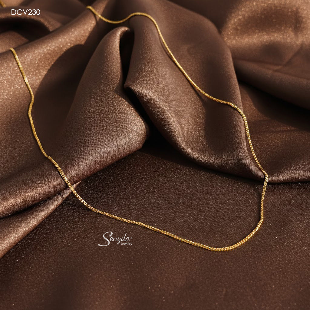 10K Solid Gold Mini Cuban Chain Necklace