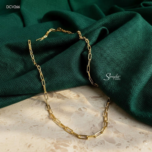 14K Solid Gold Paperclip Chain Necklace