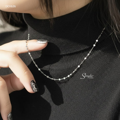 10K Solid Gold Sequin Chain Necklace