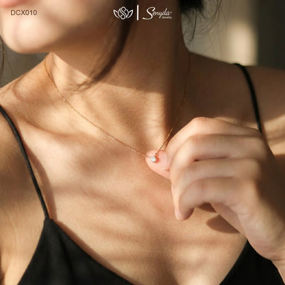 10K Solid Gold Minimalist Diamond Necklaces