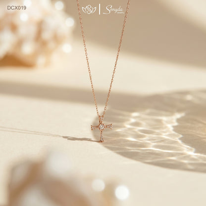 10K Solid Gold Minimalist Diamond Necklaces