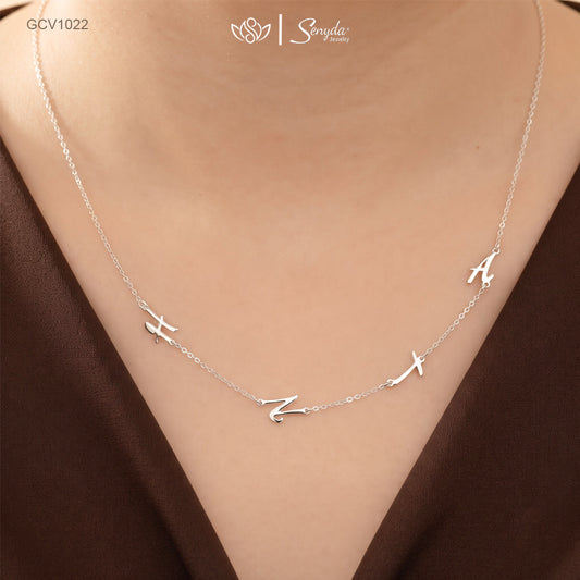 Sideways initial necklace