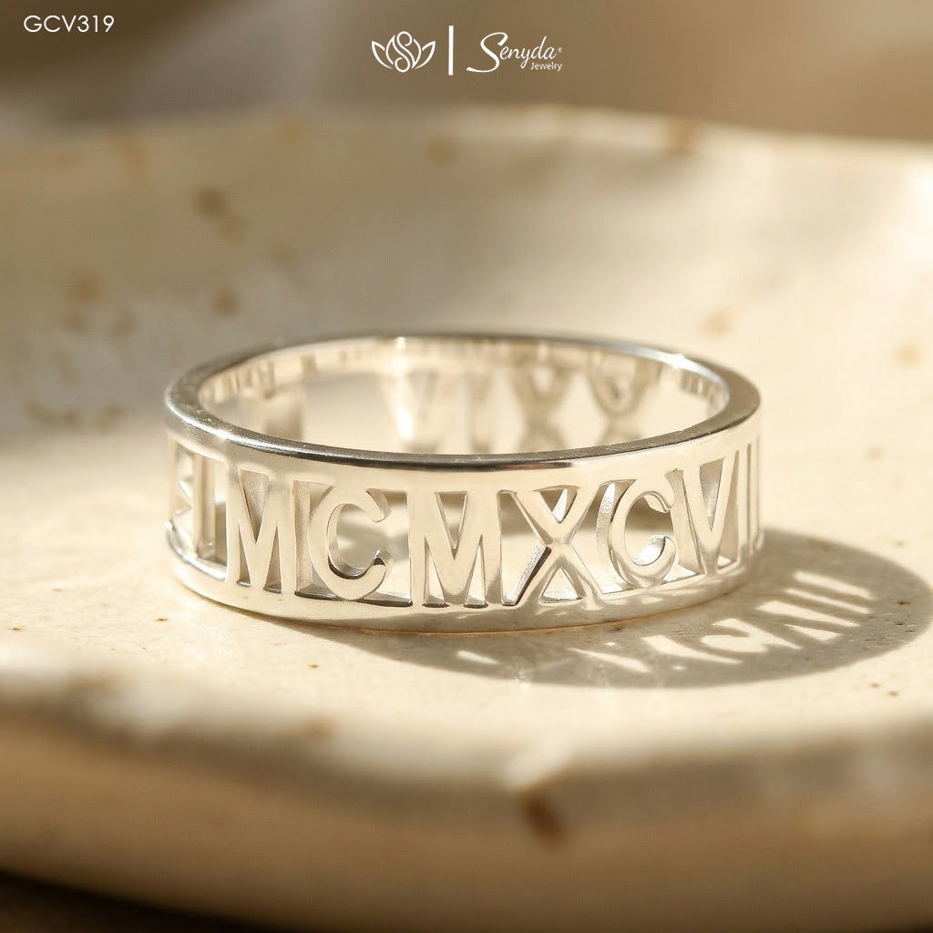 Custom Roman Numerals Ring