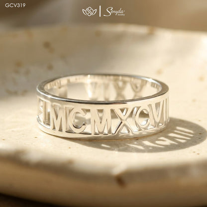 Custom Roman Numerals Ring