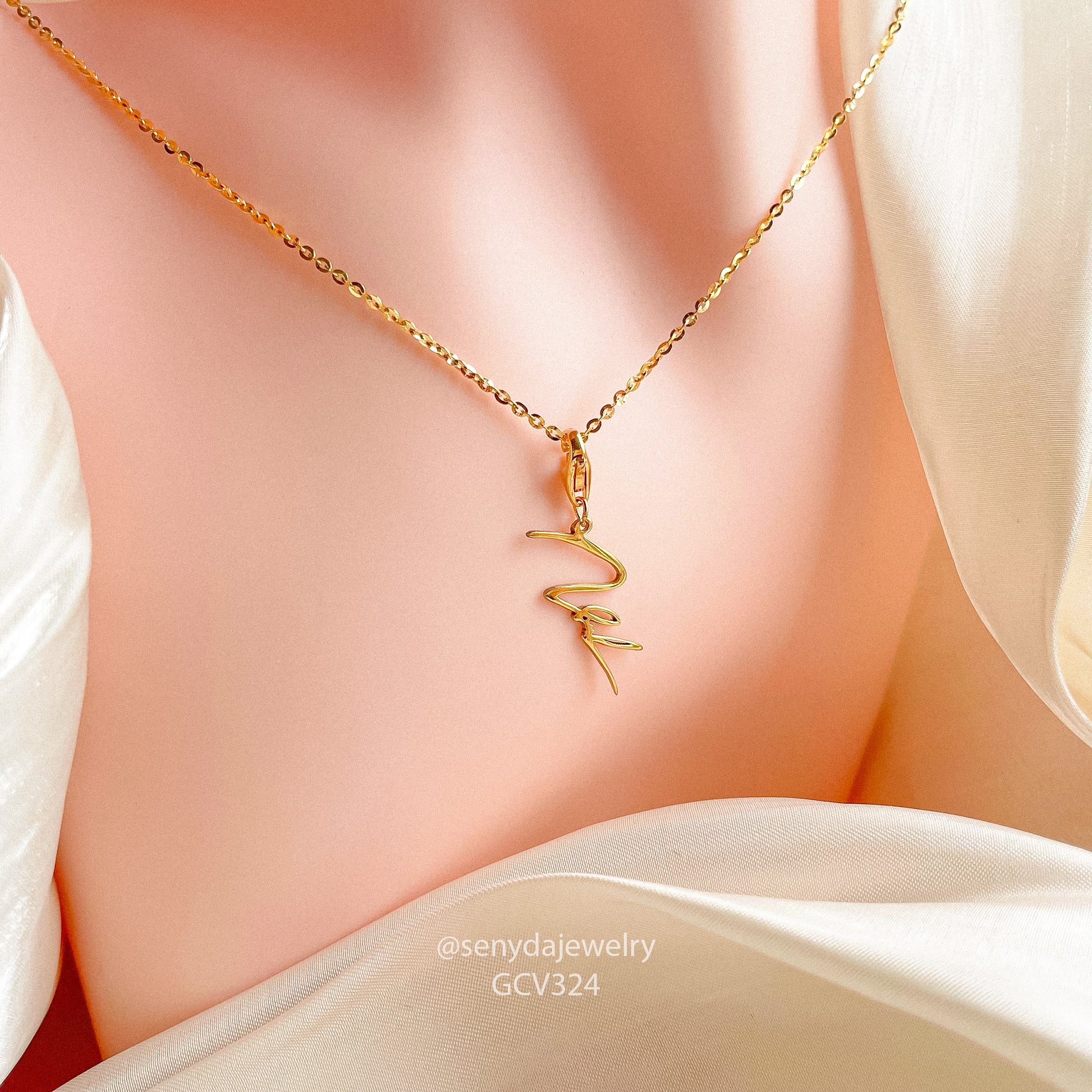 Custom Signature Necklace With Lobster Claw Clasp