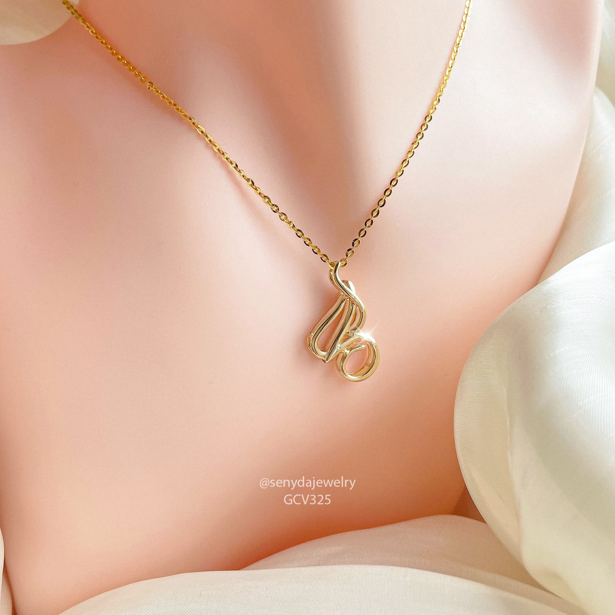 Two Interlocking Letters Custom Two Interlocking Letter Necklace