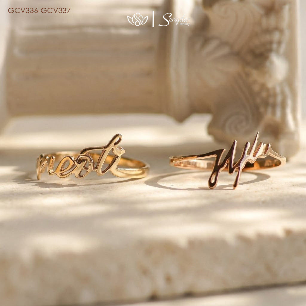 Custom Signature Name Rings