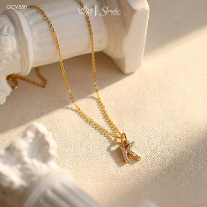 Custom Initial Necklace Sparkle