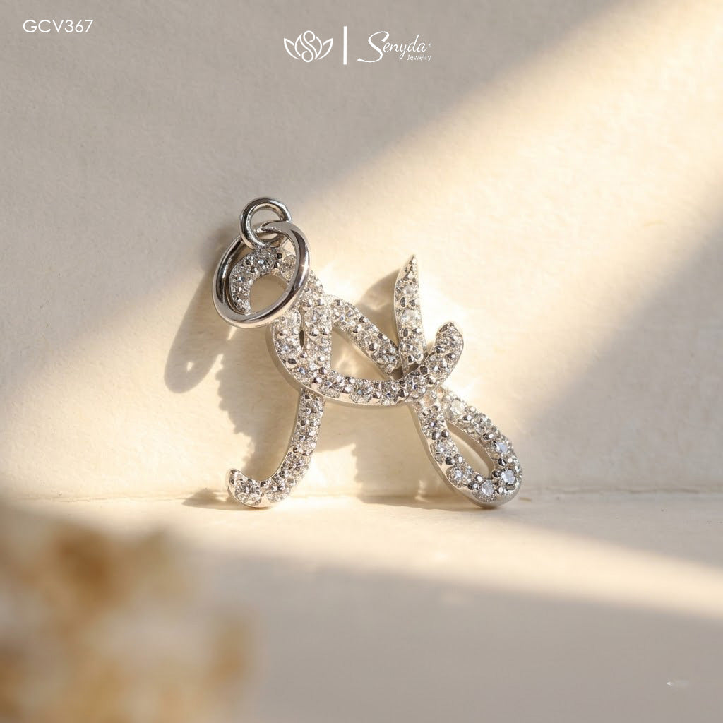 Pave Interlocking Initials Necklace