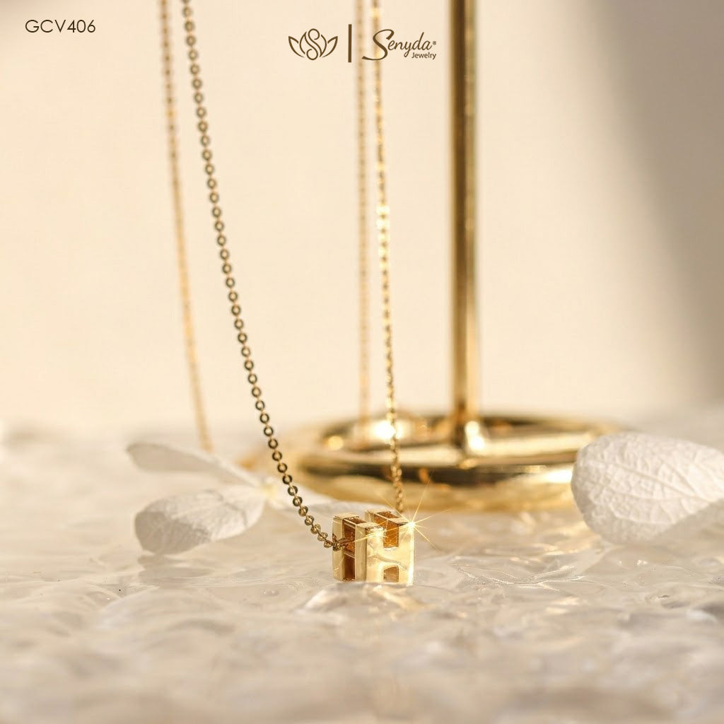 Custom Cube Initial Necklace