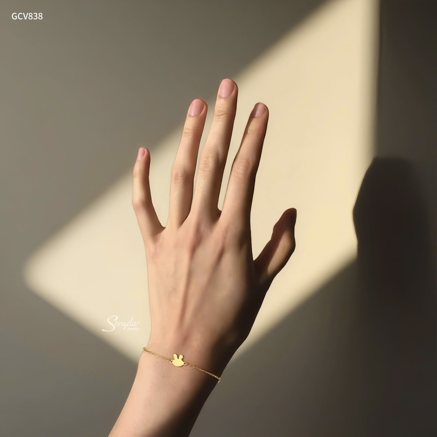 14K Solid Gold Bunny Charm Bracelet