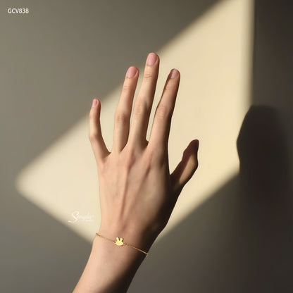 14K Solid Gold Bunny Charm Bracelet