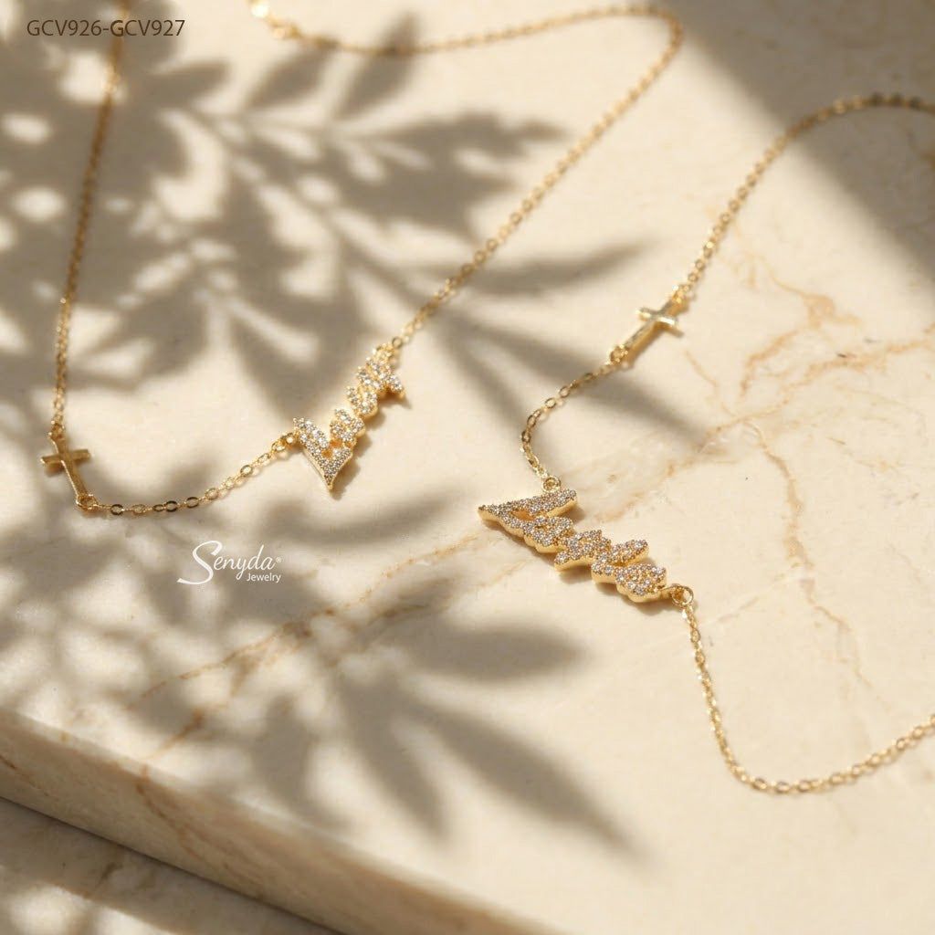 Custom Pave Name Necklace