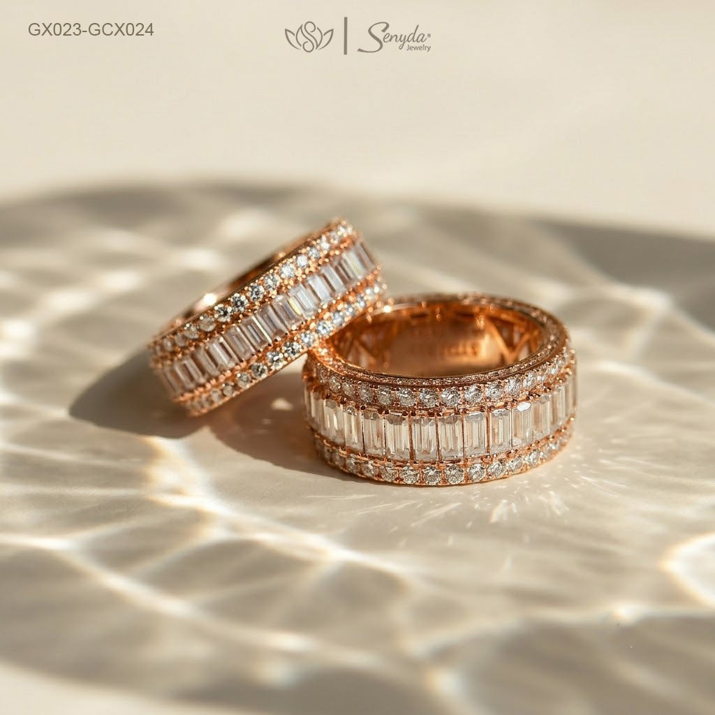 True Love Knot Gold Wedding Ring Set