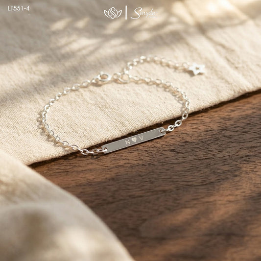 Custom Engraved Rectangular Bar Bracelet
