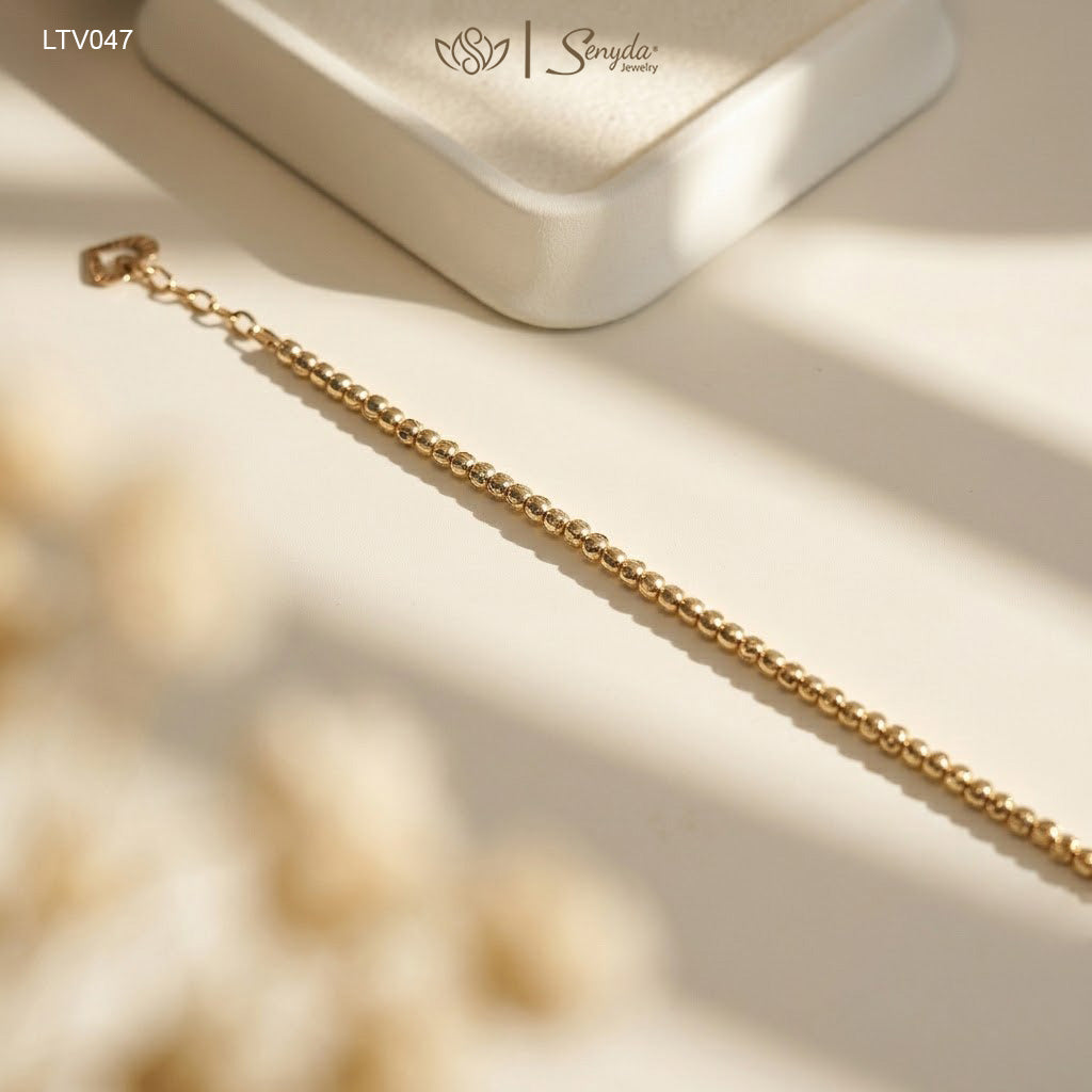 10K Solid Gold Faceted Ball Bracelet