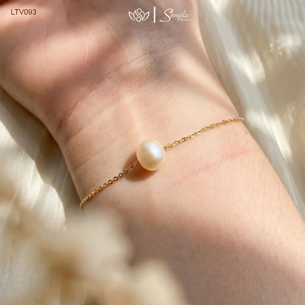 10K Solid Gold Freshwater Pearl Bracelet