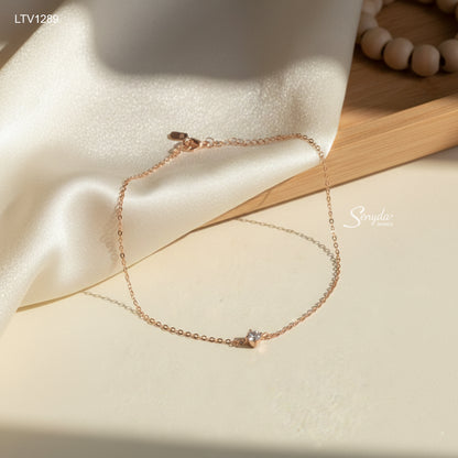 18K Solid Gold Cubic Zirconia Solitaire Bracelet