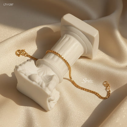 10K Solid Gold Box Chain Bracelet