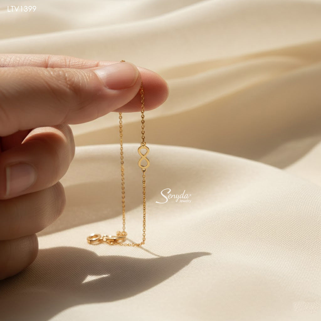 10K Solid Gold Infinity Link Bracelet