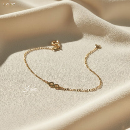 10K Solid Gold Infinity Link Bracelet