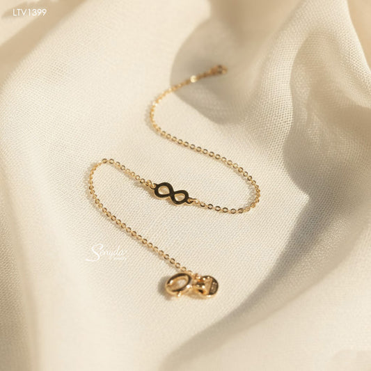 10K Solid Gold Infinity Link Bracelet
