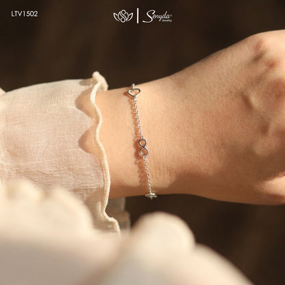 14K Solid Gold Customized Infinity & Heart Charm Bracelet